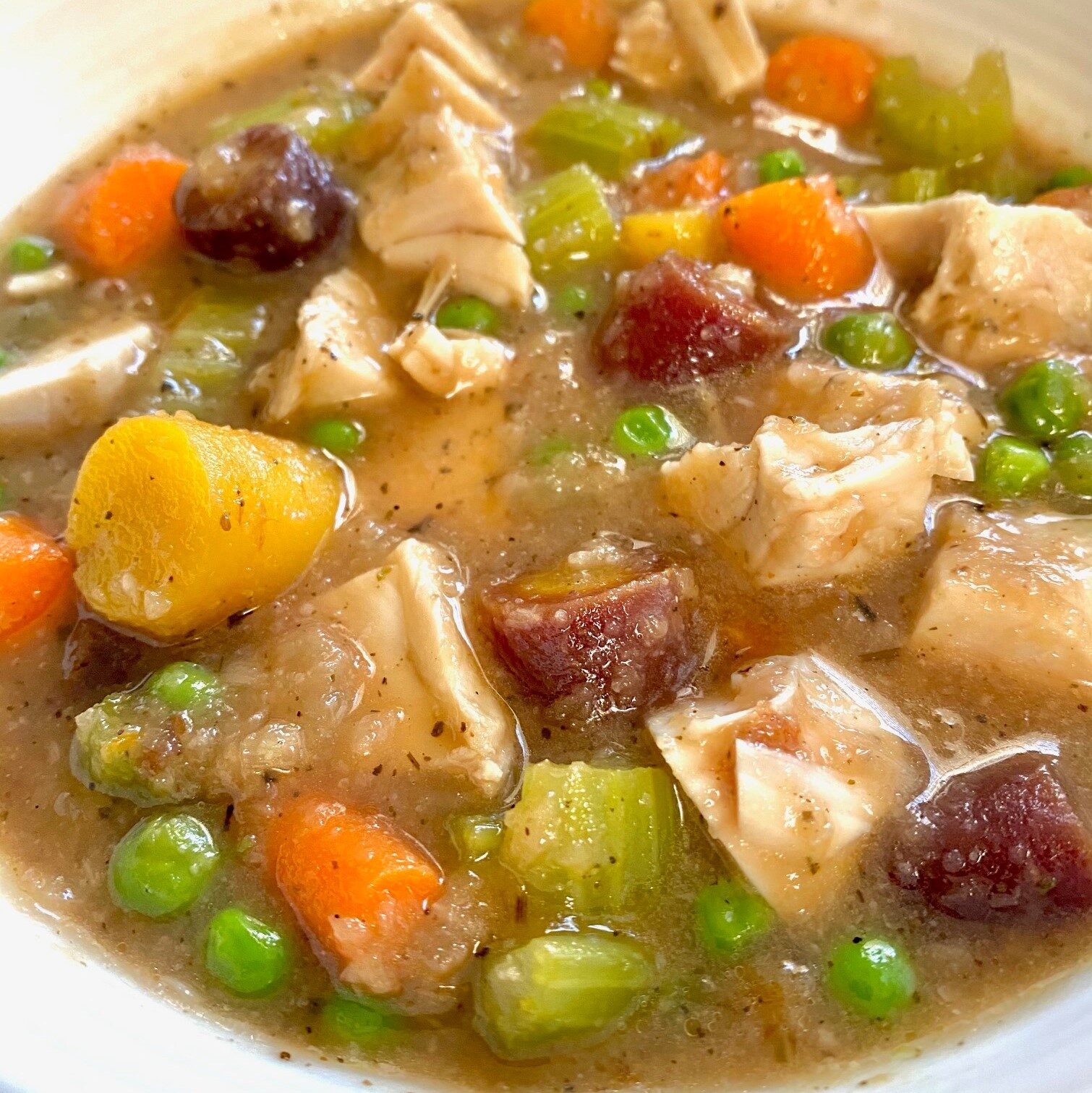 Chicken Veggie Pot Pie Soup